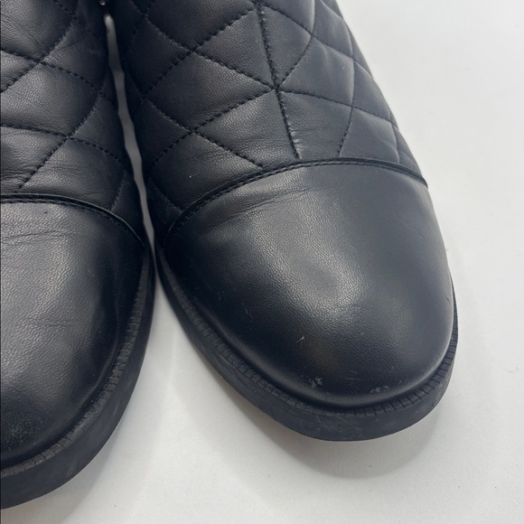 Karl Lagerfeld Paris Black Marisol Boots SZ 9.5 Leather Upper quilted 80s Vibe - Picture 12 of 12